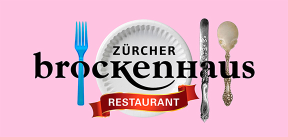 Zürcher Brockenhaus Restaurant — Manifesto realizzato per promuovere l'iniziativa della ditta di aprire un ipotetico ristorante all'interno della broccante di Zurigo. Esercizio svolto durante la mia formazione SUPSI.