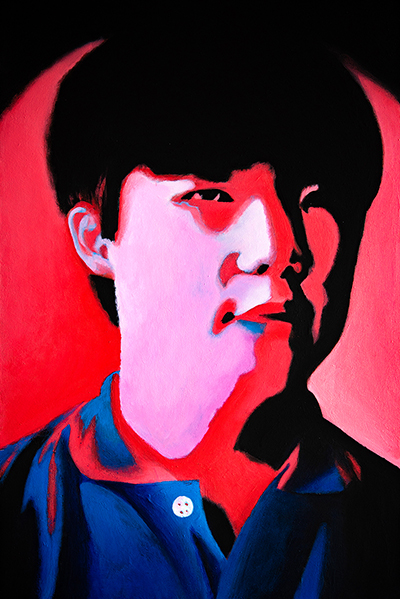 Ritratto di Seoungwon, olio su tela. Un'illustrazione in stile contemporaneo.