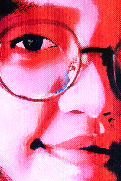 Ritratto di Susan, olio su tela. Un'illustrazione in stile contemporaneo.