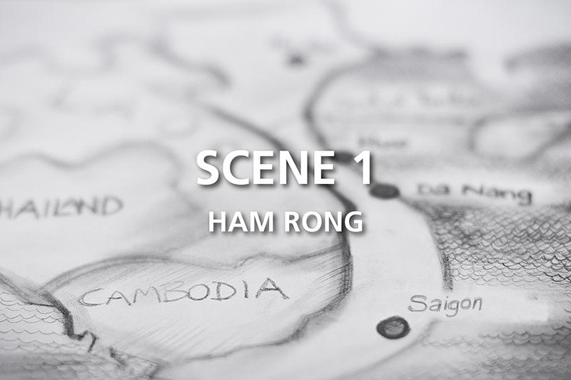 Film documentario in 3D sulla guerra aerea del Vietnam. Schizzo eseguito a matita per lo storyboard del film. Scena 1: Il ponte di Ham Rong.